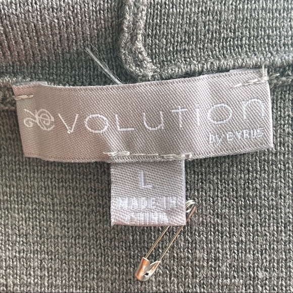 Evolution by Cyrus Light Green Long Loose Hood Open Cardigan - Picture 13 of 13